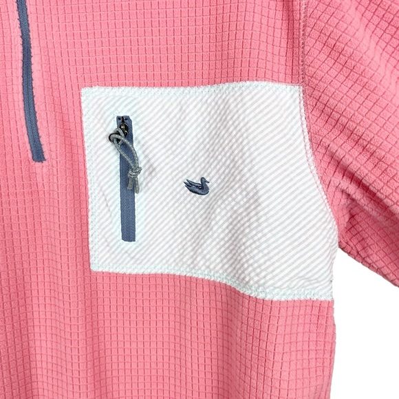 Southern Marsh FieldTec Quarter Zip Waffle Fleece Pullover Pink + Blue Size S - Picture 5 of 13